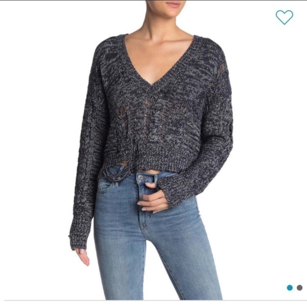 Wildfox blue distressed long sleeve Nancy …